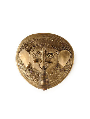Brass Bell with Elephant Face Design (L:5in, W:5in, H:5in)