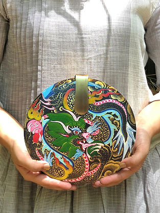 Multicolored Handpainted Wooden Clutch