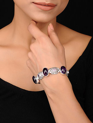 Silver Bracelet with Amethyst