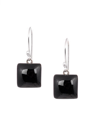 Silver Earrings with Black Onyx
