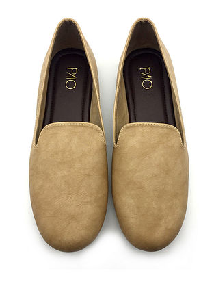 Beige Handcrafted Vegan Leather Shoes