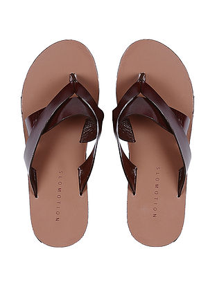 Brown Hand-crafted Leather Flats for Women