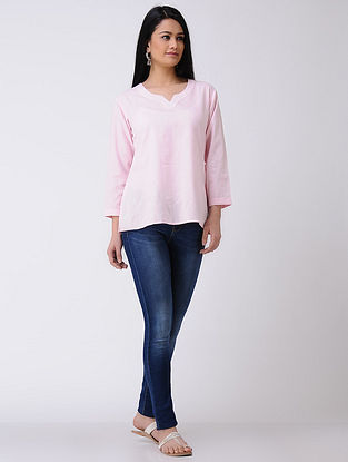 Pink Cotton Dobby Top