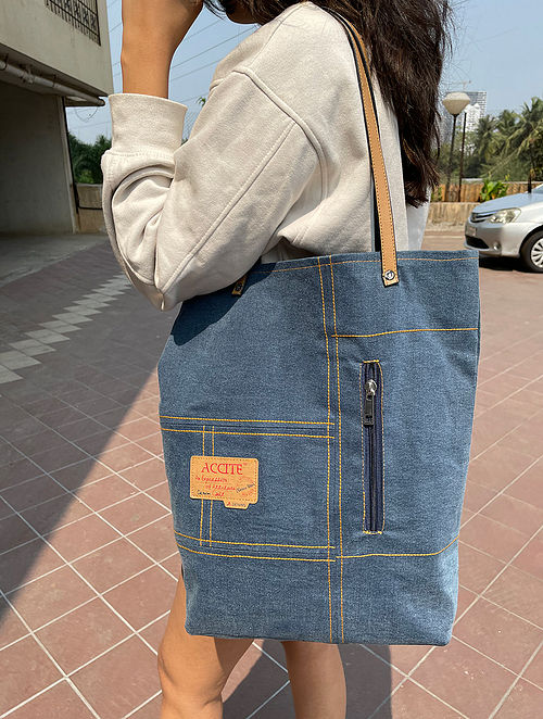 Tote Bag - Buy Blue Denim Tote Bag Online