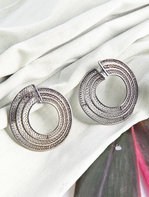 Buy Filigree Silver Earrings Online at Jayporecom
