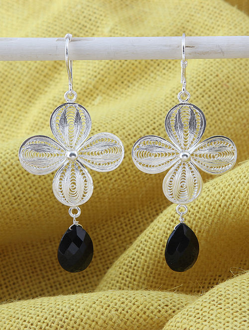 Buy Metallic Filigree Black earrings by Vichitra Designs at Amazonin
