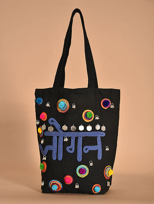 Multicolored Handmade Canvas Cotton Tote Bag