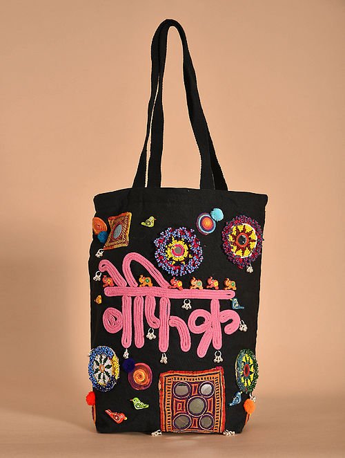 Multicolored Handmade Canvas Cotton Tote Bag