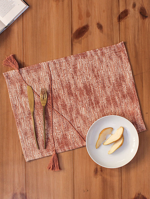 Pink Cotton Bhargavi Placemat (L-18.5in, W-12.99in)