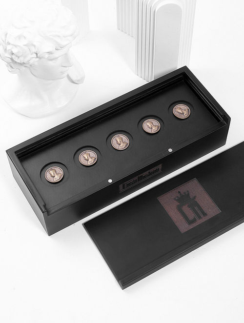 Gold Tone Handcrafted Gift Set (Set of 5 Buttons)