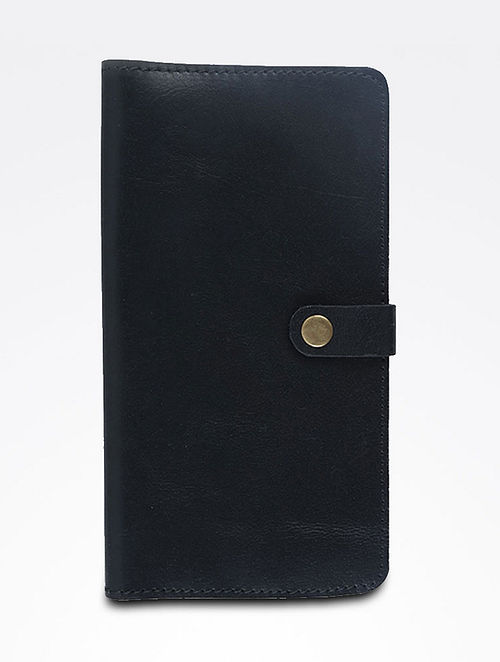 Black Handcrafted Genuine Leather Passport Case