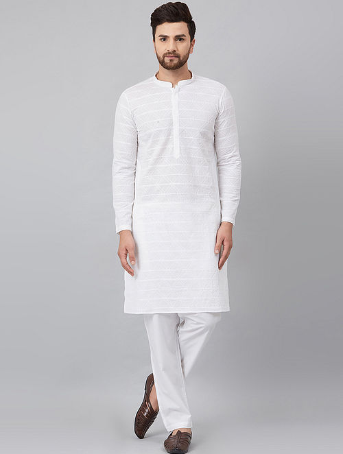 Update more than 78 white kurti pajama latest