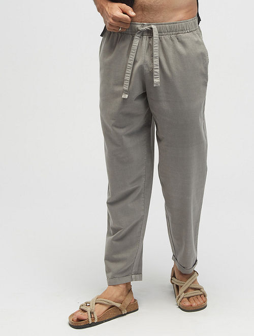 Buy Ralph Lauren Men Charcoal Buckled Wool Flannel Trouser Online  751379   The Collective