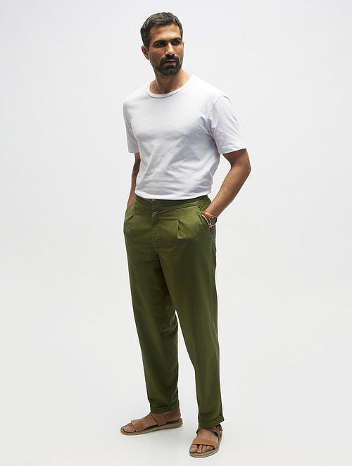Buy Olive Green Trousers  Pants for Men by ALLEN SOLLY Online  Ajiocom