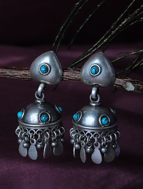 Jewelove Women Silver Coated German Silver Earrings with Stone at Rs  250/pair in Jaipur