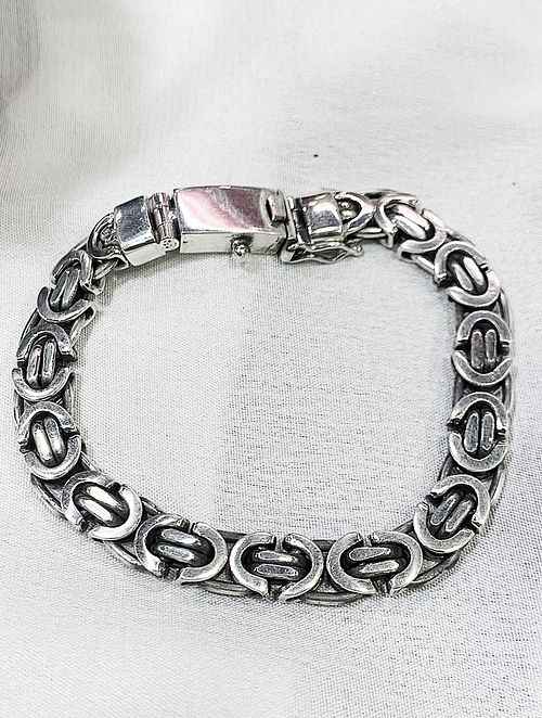 NEW Mens Byzantine Euro King Flat Bracelet 925 Silver Sterling 43GR 885  Inch  eBay