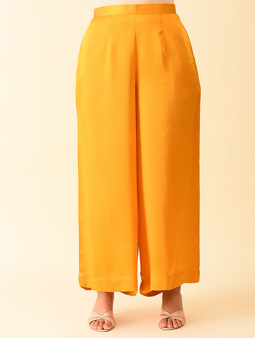 Buy Yellow Palazzo With Embroidered Hem by Designer ANANTAA for Women online  at Ogaanmarketcom
