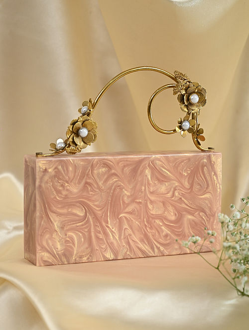 Female Wedding Handmade Designer Silver Brass Clutch Bag