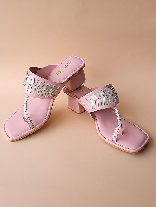 Buy Shunya Women's Comfortable Black Ethnic Kolhapuri Block Heels Sandals  for festivals and wedding Occasions at Amazon.in