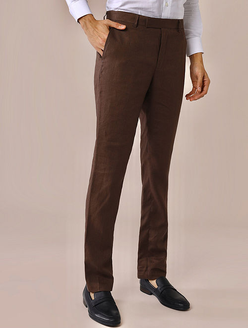 Light Brown Linen Blend Wide Leg Trousers  New Look