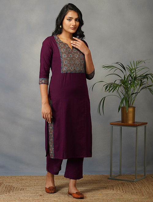 Buy Vaani Beswal Ivory Handwoven Malai Chanderi Eliza Embroidered Kurta  Trouser Set Online  Aza Fashions