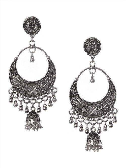 Buy Silver Tone Tribal Chandbali Earrings Online at Jaypore.com