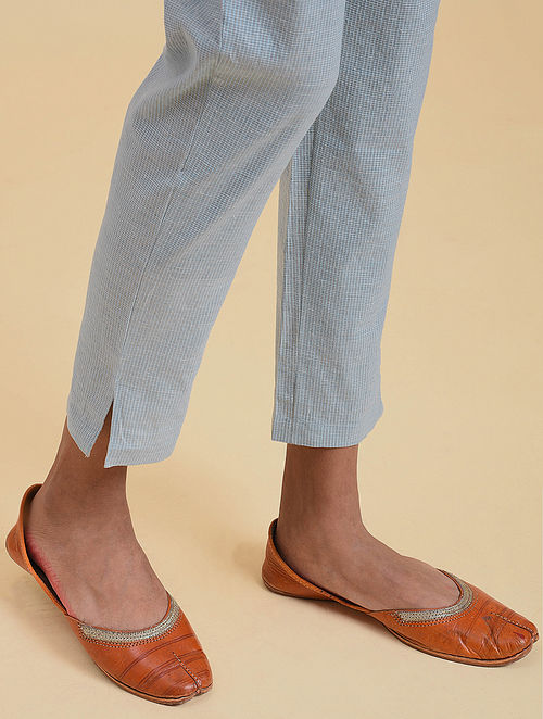 Buy Blue Cigarette Pants with slits in Georgette by Designer TWENTY NINE  Online at Ogaancom