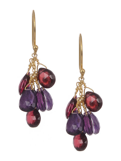 amethyst and garnet earrings