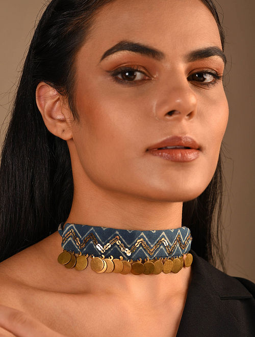 Buy Blue Gold Tone Choker Necklace at Jaypore.com