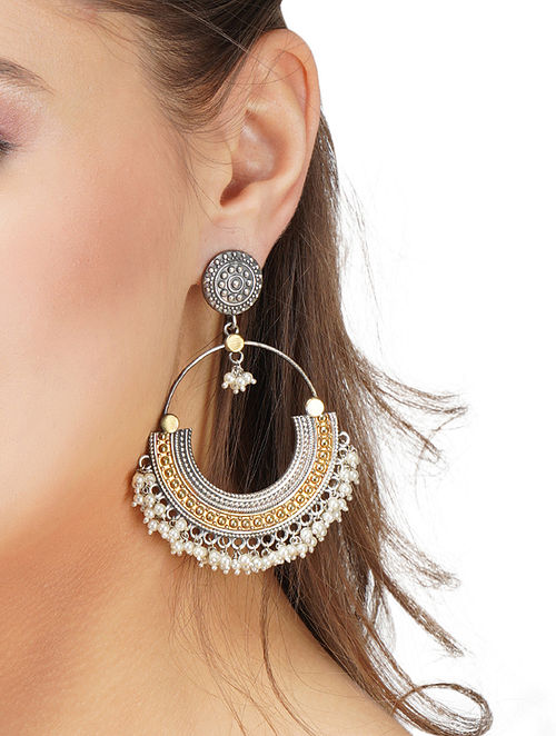 ER5419 CZ White Green Floral Design Fashion Earrings Peal Drops Fancy  Jewellery Online  JewelSmartin