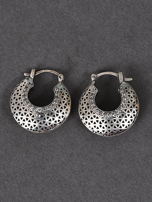Black filigree circle earrings  Desi Royale