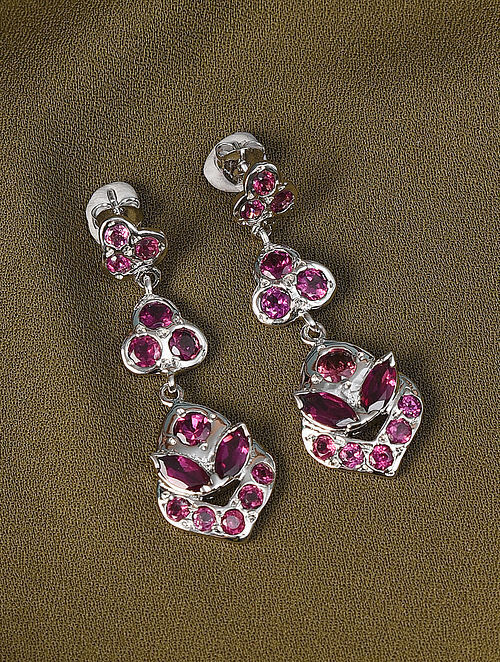 Ruby Sterling silver gemstone hoop earrings at 6950  Azilaa