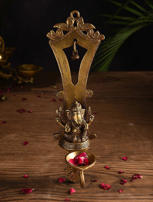 Ganesh Brass Handcrafted Hanging Oil Lamp