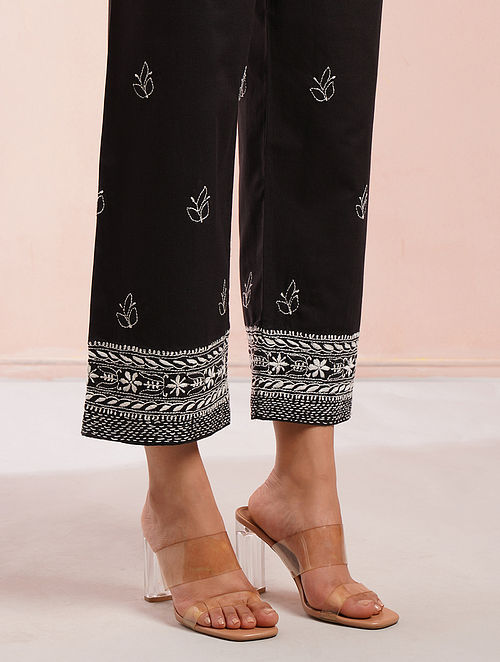 Buy Black Ikat Cotton pants at reasonable prices | CraftsandLooms –  CraftsandLooms.com