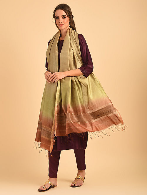 Multicolour Handloom Silk Cotton Dupatta