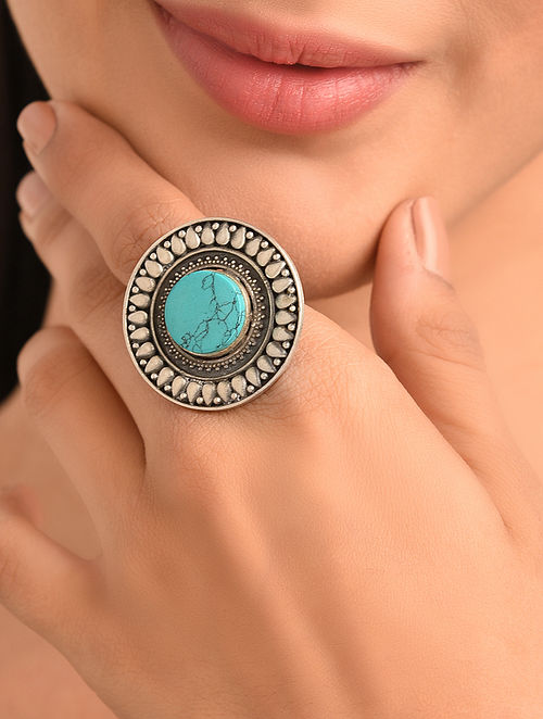 Turquoise Tribal Silver Ring