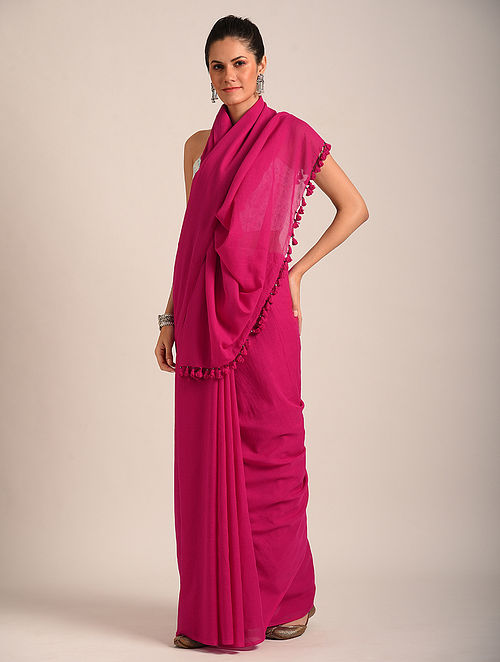 Pink Handwoven Cotton Sarees