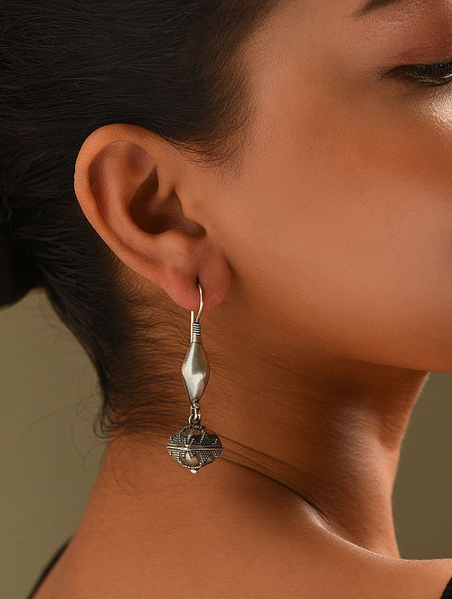 925 sterling silver handmade hook earrings fabulous hanging pretty bells  drop dangle earrings tribal ethnic jewelry from India s1089  TRIBAL  ORNAMENTS