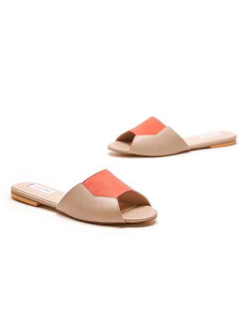 Nude Peach Handcrafted Genuine Leather Flats