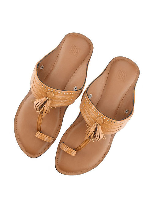 Brown Handcrafted Leather Kolhapuri Flats
