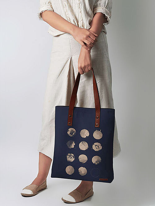 Blue Moon Print Tote Bag