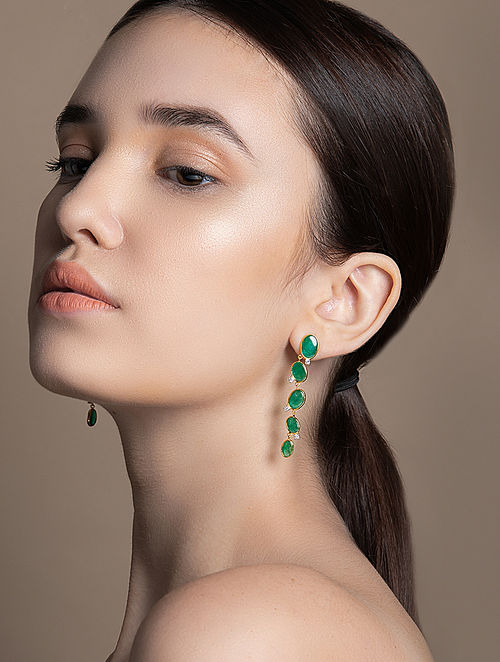 105 TCW Emerald Cut Lab Grown Diamond Dangle Drop Earrings
