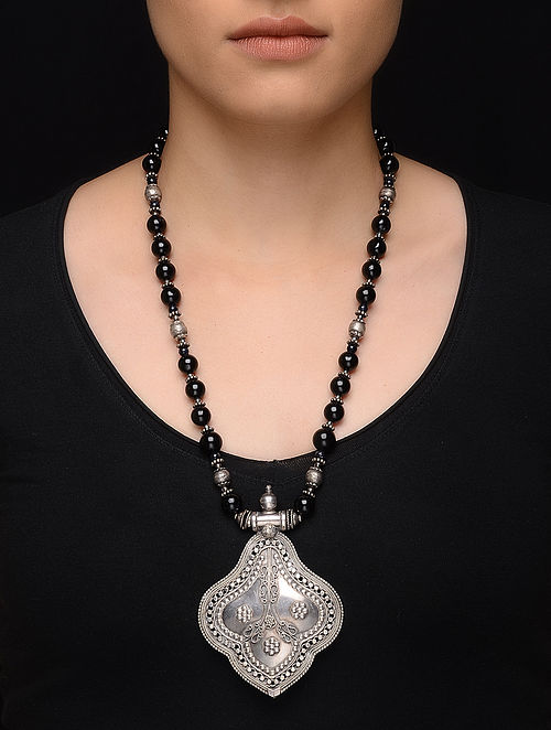 Black-Onyx Silver Necklace