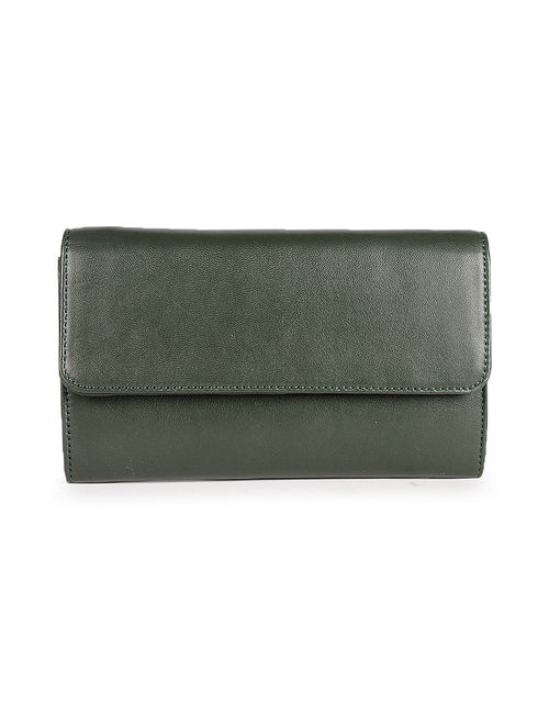 Buy Olive Green Handcrafted Genuine Leather Wallet Online at Jaypore.com