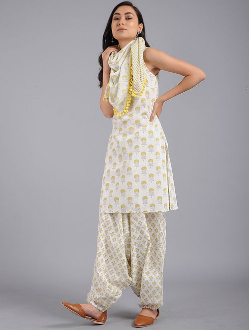 INUS3401 Gota Patti Embellished Peplum Kurta With Harem Pants – Chhabra 555
