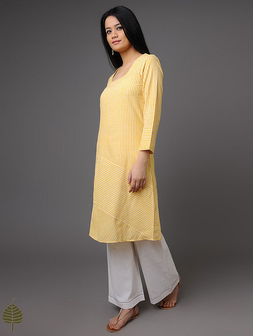 Yellow Handloom Khadi Kurta by Jaypore