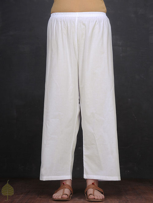 Buy Dharan Black Narrow Woven Cotton Palazzo Pants For Women Online   Okhaistore