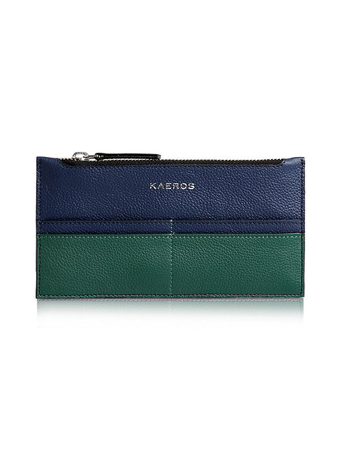 Navy Green Genuine Leather Wallet