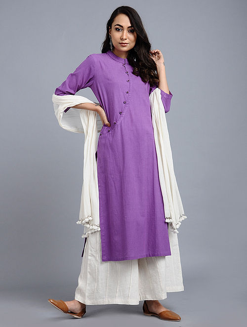 Buy Purple Handwoven Khadi Kurta Online at Jaypore.com