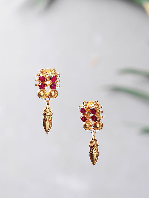 Pink Gold-plated Silver Earrings